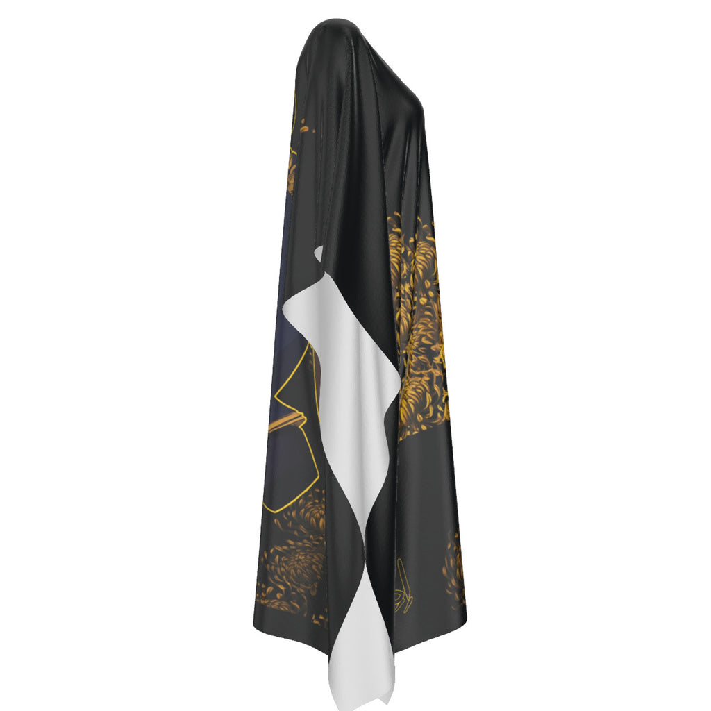 Her Sword Among the Chrysanthemum — Faux Silk Kaftan