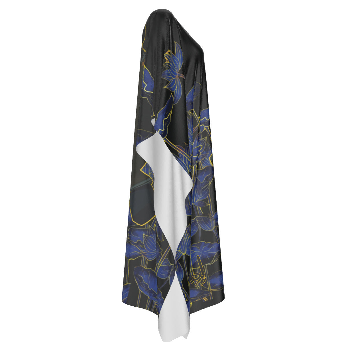 Her Sword and blue lotus— Faux Silk Kaftan
