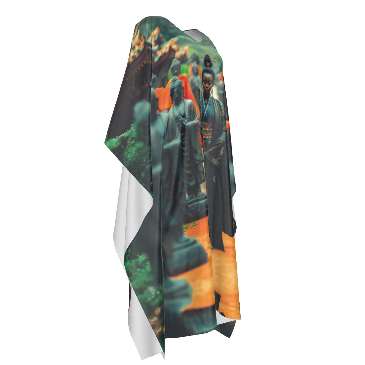 Many Budhas — Faux Silk Kaftan
