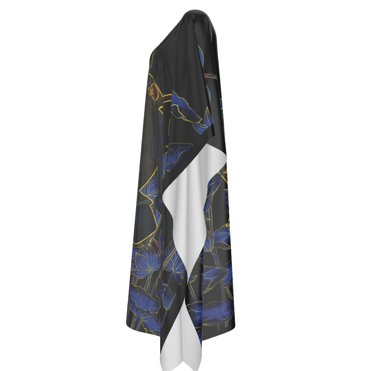 Her Sword and blue lotus— Faux Silk Kaftan