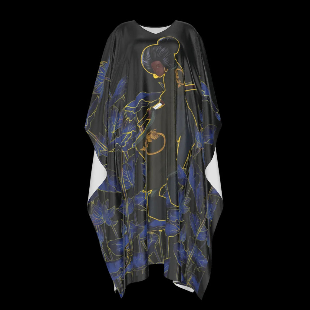 Her Sword and blue lotus— Faux Silk Kaftan