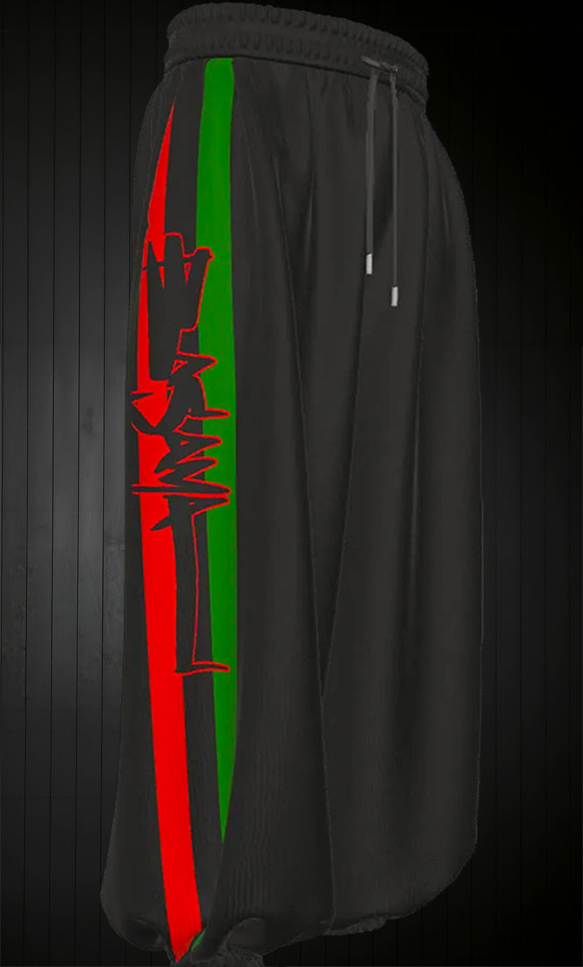 Red Black Green Pants