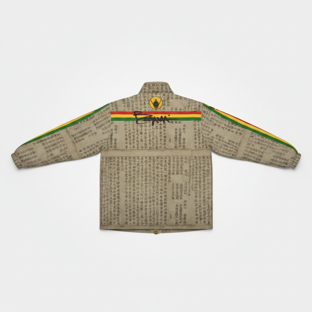 Red, Gold, Green-Heart Sutra Jacket