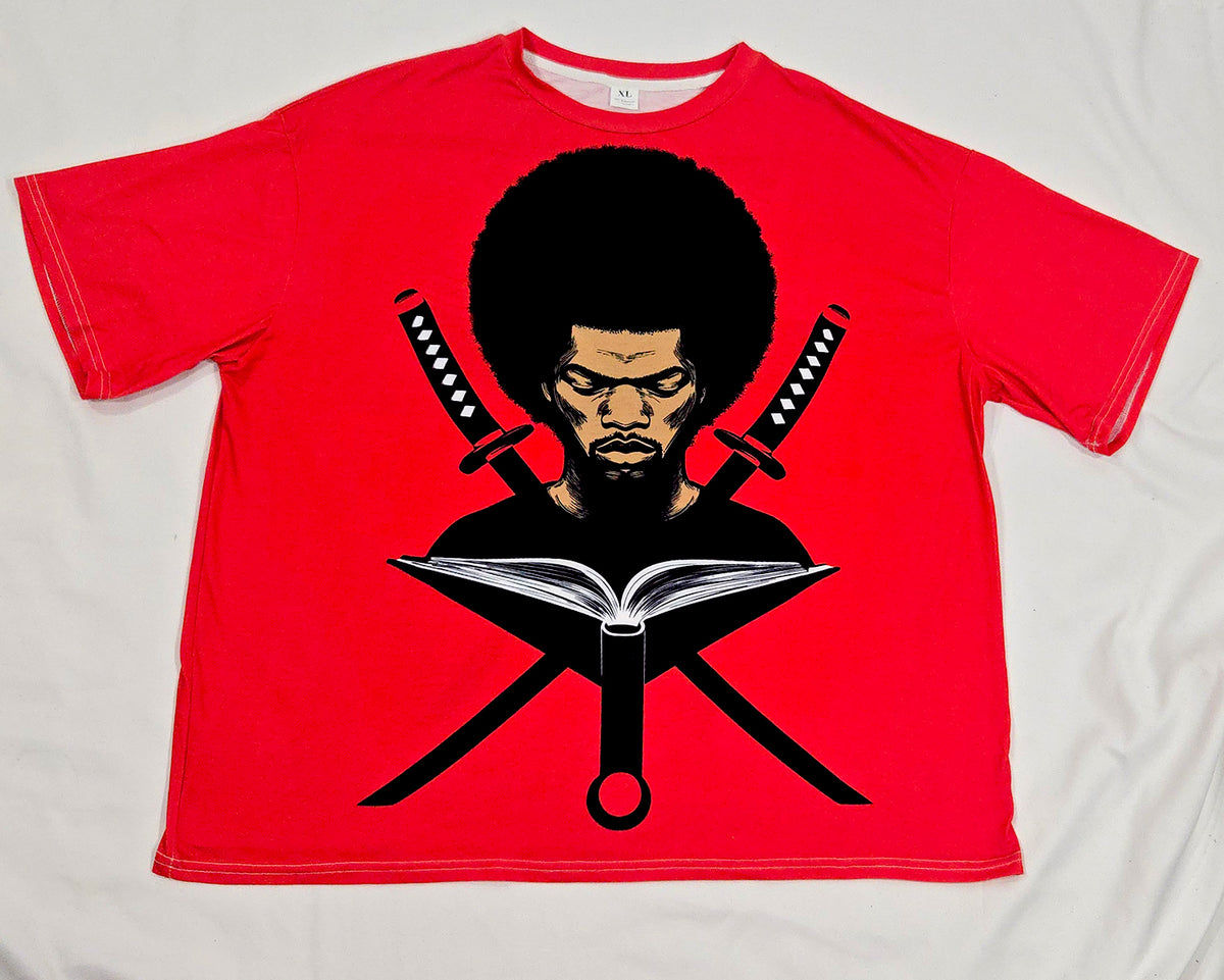 Book Club, The Blackman, Book and Sword Tee Red