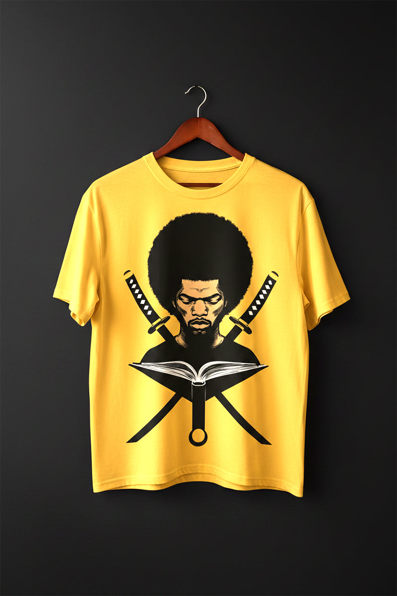Book Club, The Blackman, Book and Sword Tee yellow