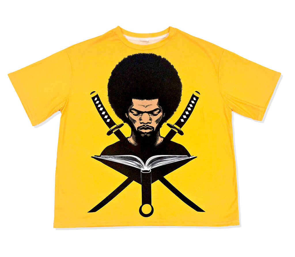 Book Club, The Blackman, Book and Sword Tee yellow