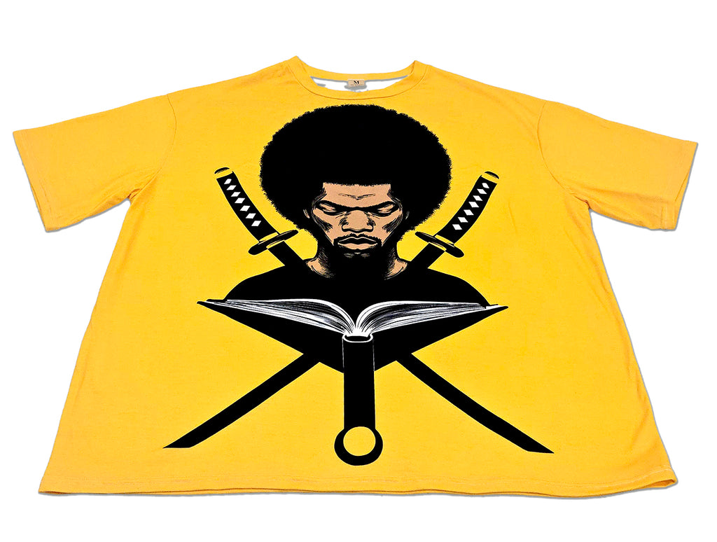 Book Club, The Blackman, Book and Sword Tee yellow