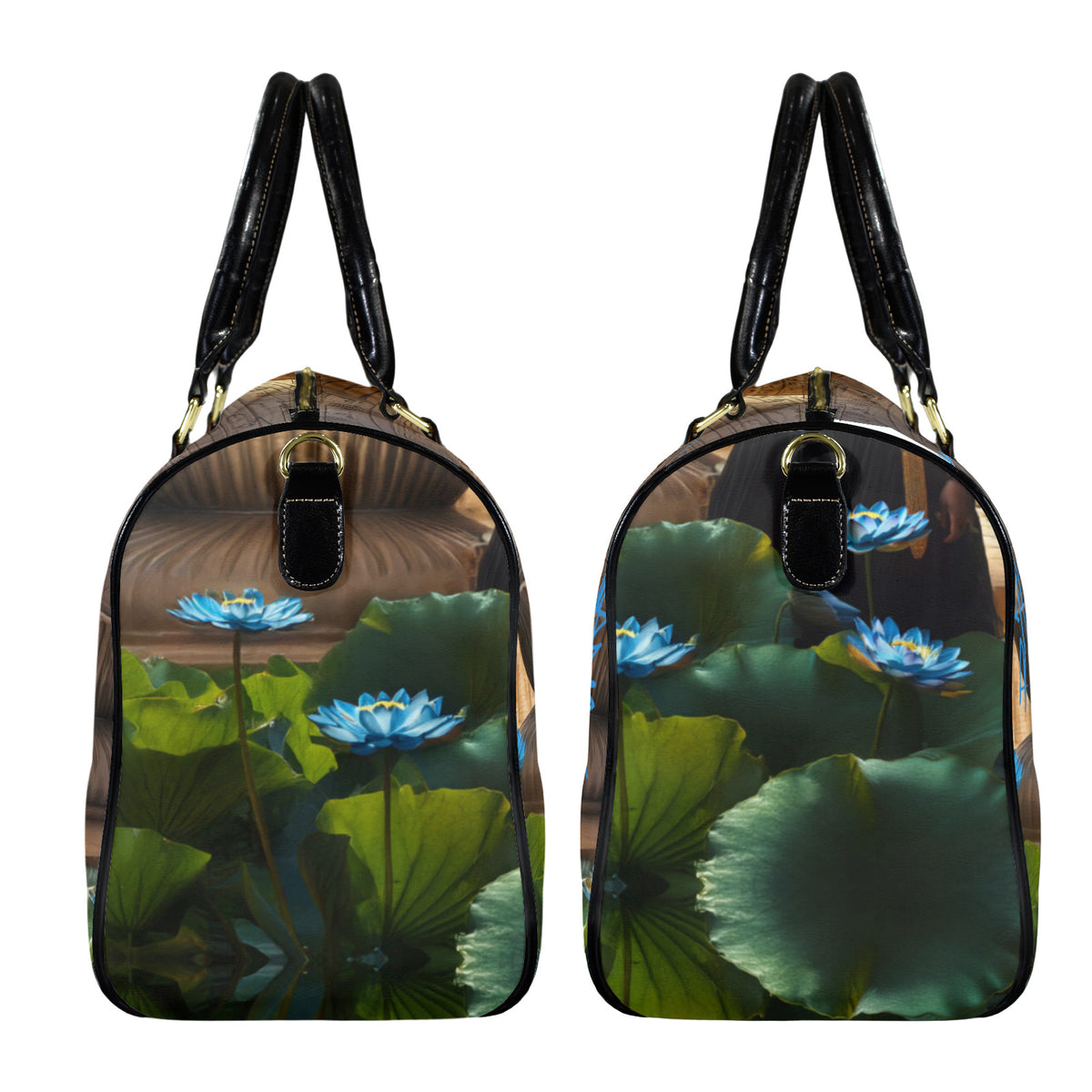 Kemetian Queen -The Blue Lotus Large Leather Bag